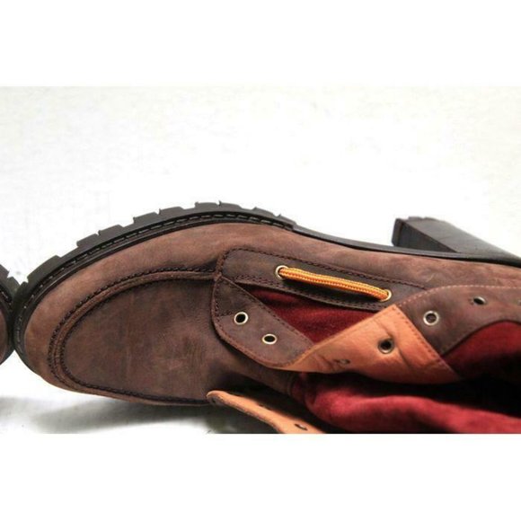 HUNTER henson heeled boots lace up leather sz 8 - Picture 6 of 12